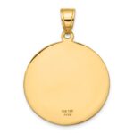 14k Polished Large Saint Christopher Medal Round Pendant - Image 3