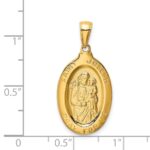14k Polished Solid Saint Joseph Medal Oval Pendant - Image 3