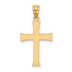 14k Satin Diamond-cut Cross Charm - Image 3