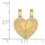 14k I LOVE YOU 2-Piece Break-Apart Heart Charm - Image 4