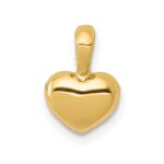 14K Polished Domed Concave Back Heart Charm