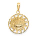 14k and Rhodium Sun and Moon Charm - Image 3
