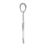 14k White Gold Filigree Cross Charm - Image 2