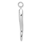 14k White Gold Solid Polished 3-D Large Italian Horn Charm - Image 2