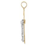 14K Two-tone Diamond-cut Lattice Cross with Crucifix Pendant - Image 2