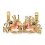 14k Two-tone with White Rhodium BIG SIS-LIL SIS 2-Piece Break-apart Pendant - Image 3