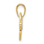 14k and White Rhodium Diamond-cut Dachshund Pendant - Image 2