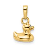 14k and White Rhodium 3-D Duck Pendant - Image 3