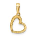 14k and White Rhodium Diamond-cut Heart Pendant - Image 3