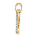 14k and White Rhodium Diamond-cut Butterfly Pendant - Image 2