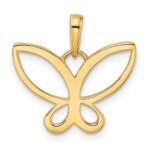 14k and White Rhodium Diamond-cut Butterfly Pendant - Image 3