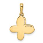 14k and White Rhodium Diamond-cut Fancy Butterfly Pendant - Image 3