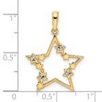 14k and White Rhodium Diamond-cut Stars Pendant - Image 4
