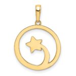 14k and White Rhodium Diamond-cut Shooting Star Pendant - Image 3