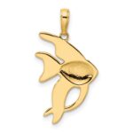 14k and White Rhodium Diamond-cut Angelfish Pendant - Image 3