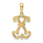 14k and White Rhodium Diamond-cut Sitting Puppy Pendant - Image 3