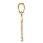 14k and White Rhodium Diamond-cut Hacksaw Pendant - Image 2