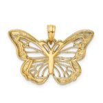 14k and White Rhodium Diamond-cut Butterfly Pendant - Image 3