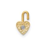 14ky April Synthetic Birthstone Heart Charm - Image 3