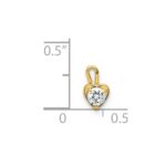 14ky April Synthetic Birthstone Heart Charm - Image 4