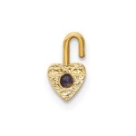 14ky June Synthetic Birthstone Heart Charm - Image 3