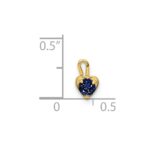 14ky September Synthetic Birthstone Heart Charm - Image 4