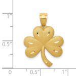 14k Brushed Diamond-cut Shamrock Pendant - Image 4