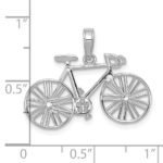 14K White Gold Polished Bicycle Charm - Image 4