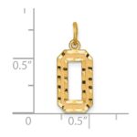 14k Medium Diamond-cut Number 0 Charm - Image 4