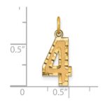 14k Medium Diamond-cut Number 4 Charm - Image 4