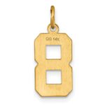 14k Medium Diamond-cut Number 8 Charm - Image 3