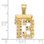 14k Medium Diamond-cut Number 13 Charm - Image 3