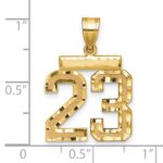 14k Medium Diamond-cut Number 23 Charm - Image 2