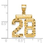 14k Medium Diamond-cut Number 28 Charm - Image 2