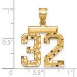 14k Medium Diamond-cut Number 32 Charm - Image 2
