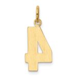 14k Medium Polished Number 4 Charm - Image 3