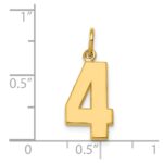 14k Medium Polished Number 4 Charm - Image 4