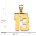 14k Medium Polished Number 13 Charm - Image 2