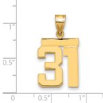 14k Medium Polished Number 31 Charm - Image 2