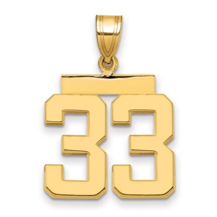 14k Medium Polished Number 33 Charm