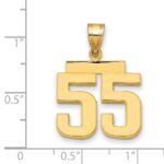 14k Medium Polished Number 55 Charm - Image 3