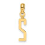 14k Polished Number 2 Pendant - Image 4