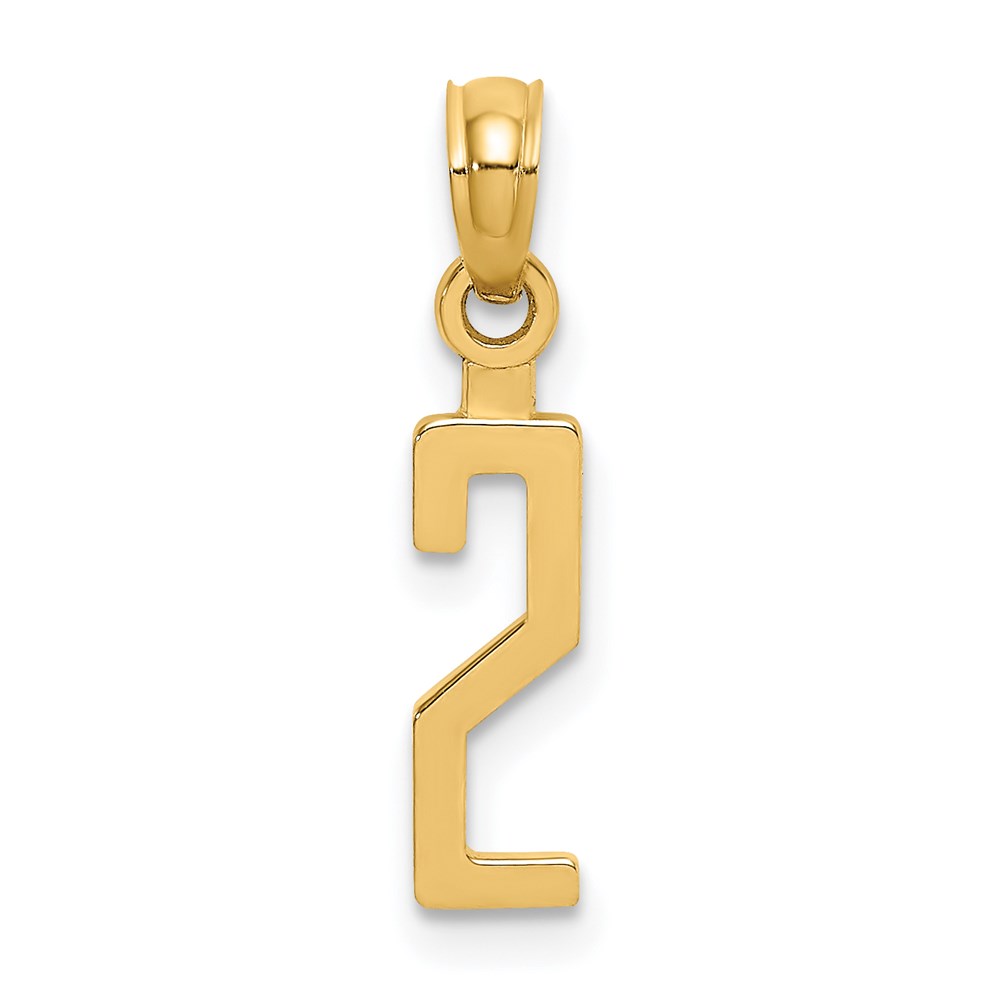 NU02.jpg 14k Polished Number 2 Pendant - Image 1