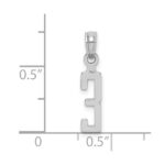 14kw Polished Number 3 Pendant - Image 3