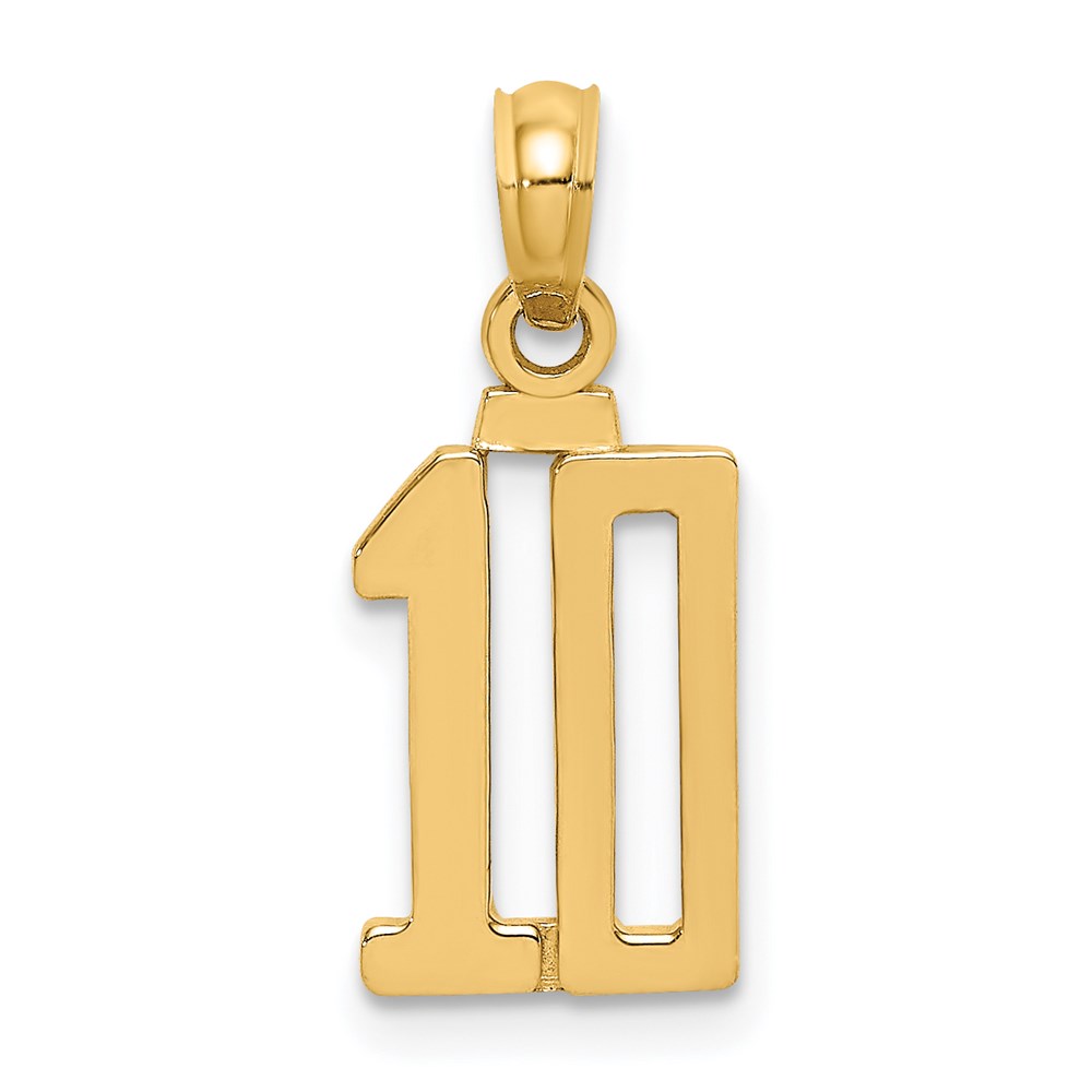 NU10.jpg 14k Polished Number 10 Pendant - Image 1