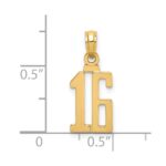 14k Polished Number 16 Pendant - Image 3