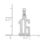 14kw Polished Number 16 Pendant - Image 3