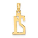 14k Polished Number 21 Pendant - Image 4