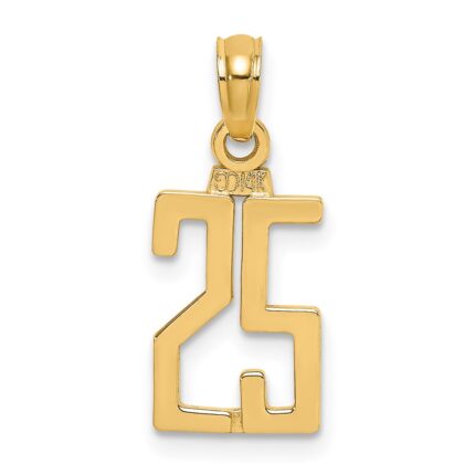 14k Polished Number 25 Pendant