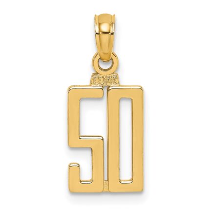 14k Polished Number 50 Pendant